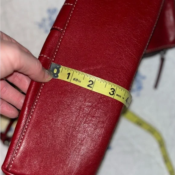 Fossil Emily Cherry Red Leather Shoulder Bag NEW!! - Picture 11 of 12